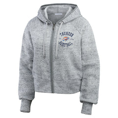 Oklahoma City Thunder WEAR by Erin Andrews Women's Speckled Radiator Full-Zip Hoodie - Heather Gray on sale