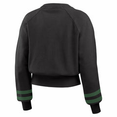 Milwaukee Bucks WEAR by Erin Andrews Women's Vintage Raglan Cropped Pullover Sweatshirt - Black cheap