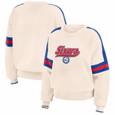 Philadelphia 76ers WEAR by Erin Andrews Women's Stripe Pullover Sweater - Cream shop