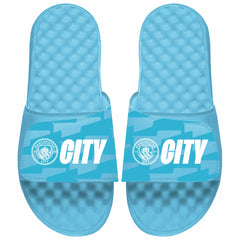 Manchester City ISlide Unisex Pattern Slide Sandals Discount - Sky Blue