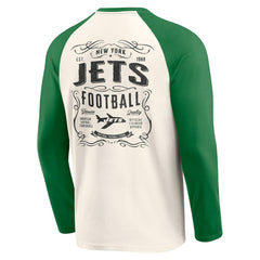 New York Jets Darius Rucker Collection Raglan Henley Long Sleeve T-Shirt - Cream/Green online