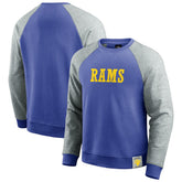 Los Angeles Rams Darius Rucker Collection Colorblock Pullover Sweatshirt - Royal/Heather Gray cheap
