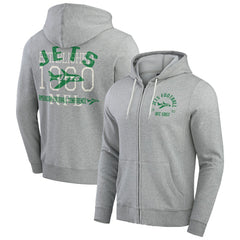New York Jets Darius Rucker Collection Vintage Stripe Full-Zip Hoodie - Heather Gray cheap