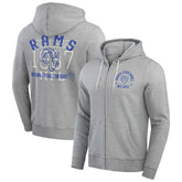 Los Angeles Rams Darius Rucker Collection Vintage Stripe Full-Zip Hoodie - Heather Gray on sale