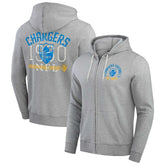 Los Angeles Chargers Darius Rucker Collection Vintage Stripe Full-Zip Hoodie - Heather Gray online