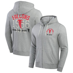 Atlanta Falcons Darius Rucker Collection Vintage Stripe Full-Zip Hoodie - Heather Gray for sale