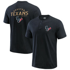 Houston Texans Darius Rucker Collection Washed Henley T-Shirt - Black cheap