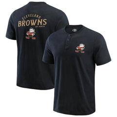 Cleveland Browns Darius Rucker Collection Washed Henley T-Shirt - Black discount