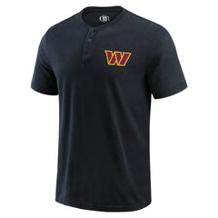 Washington Commanders Darius Rucker Collection Washed Henley T-Shirt - Black for sale