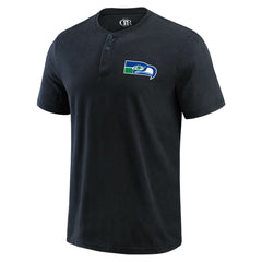 Seattle Seahawks Darius Rucker Collection Washed Henley T-Shirt - Black online