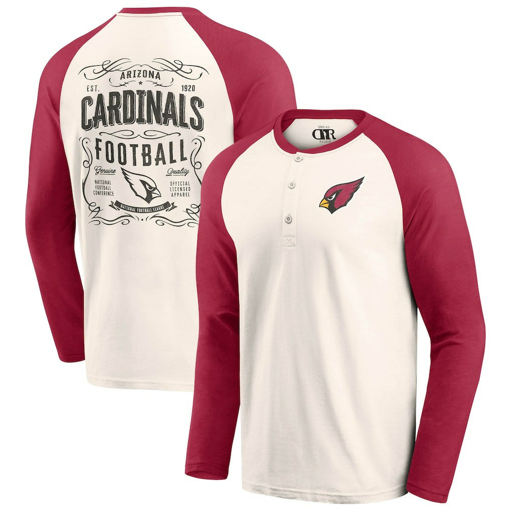 Arizona Cardinals Darius Rucker Collection Raglan Henley T-Shirt - Cream/Cardinal outlet