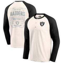 Las Vegas Raiders Darius Rucker Collection Raglan Henley T-Shirt - Cream/Black sale