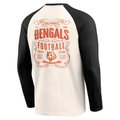 Cincinnati Bengals Darius Rucker Collection Raglan Henley T-Shirt - Cream/Black cheap