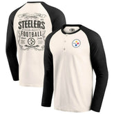 Pittsburgh Steelers Darius Rucker Collection Raglan Henley T-Shirt - Cream/Black online