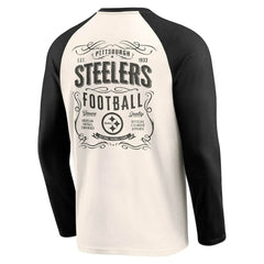 Pittsburgh Steelers Darius Rucker Collection Raglan Henley T-Shirt - Cream/Black online