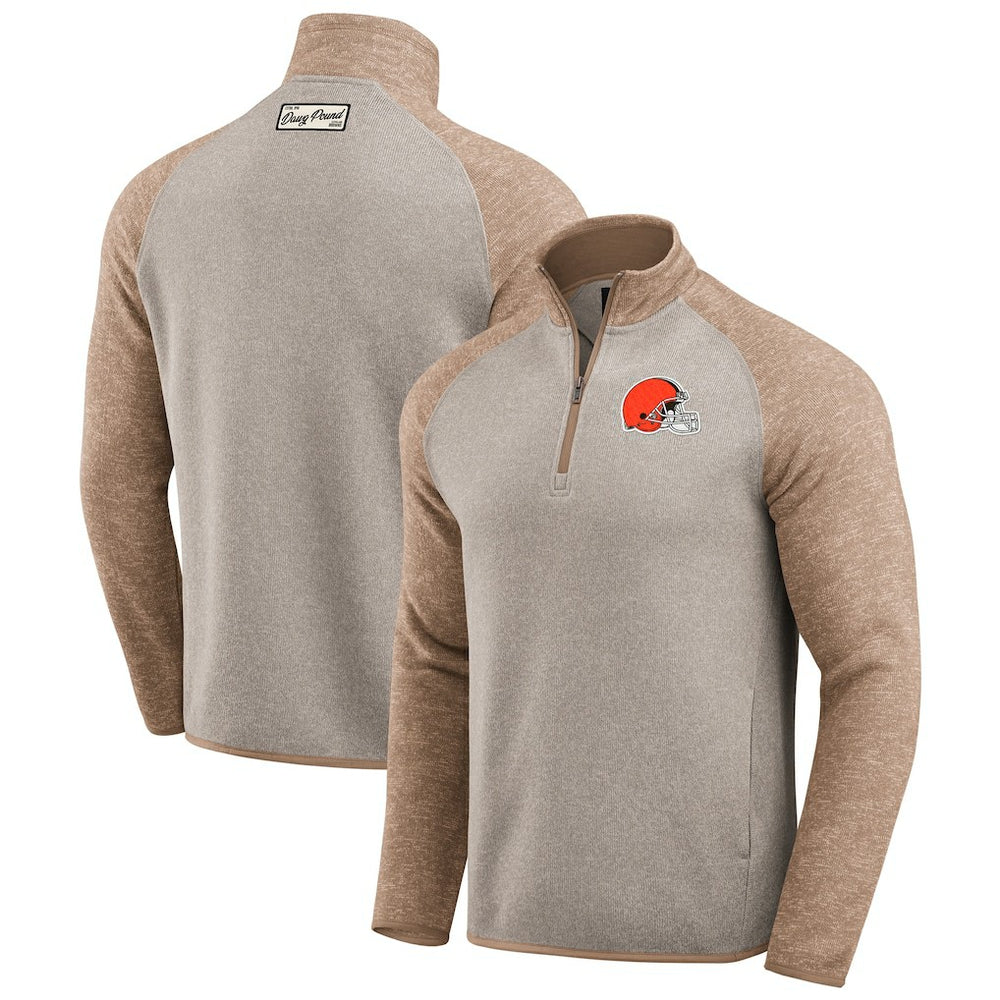 Cleveland Browns Darius Rucker Collection Tonal Quarter-Zip Jacket - Tan outlet