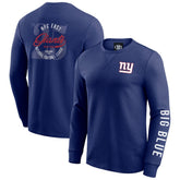New York Giants Darius Rucker Collection Washed Waffle-Knit Long Sleeve T-Shirt - Royal on sale