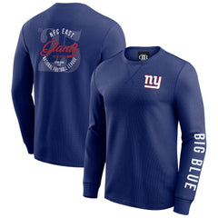 New York Giants Darius Rucker Collection Washed Waffle-Knit Long Sleeve T-Shirt - Royal on sale