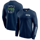 Seattle Seahawks Darius Rucker Collection Washed Waffle-Knit Long Sleeve T-Shirt - College Navy discount