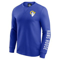 Los Angeles Rams Darius Rucker Collection Washed Waffle-Knit Long Sleeve T-Shirt - Royal on sale