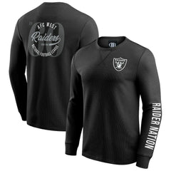 Las Vegas Raiders Darius Rucker Collection Washed Waffle-Knit Long Sleeve T-Shirt - Black sale