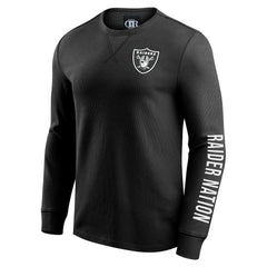 Las Vegas Raiders Darius Rucker Collection Washed Waffle-Knit Long Sleeve T-Shirt - Black sale