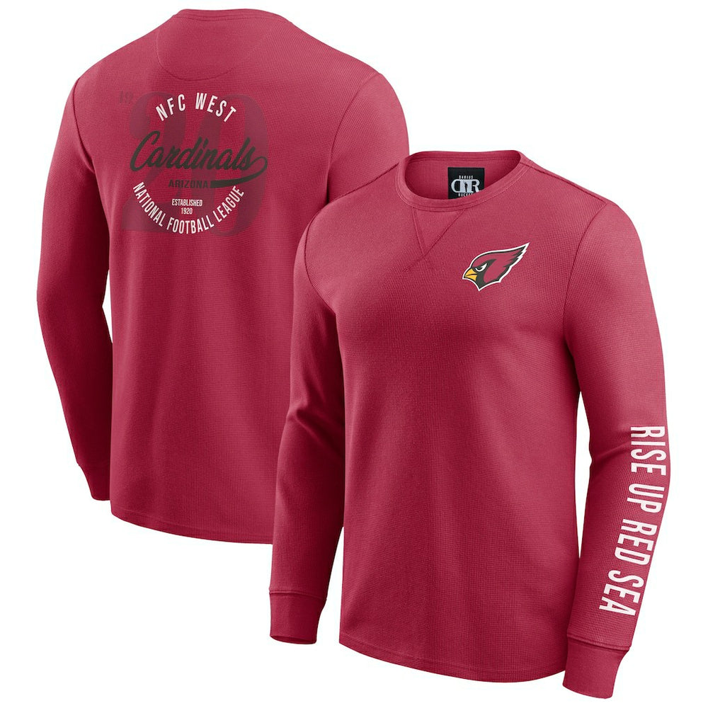Arizona Cardinals Darius Rucker Collection Washed Waffle-Knit Long Sleeve T-Shirt - Red on sale