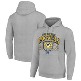 Green Bay Packers Starter 80s Retro Pullover Hoodie - Heather Gray for sale