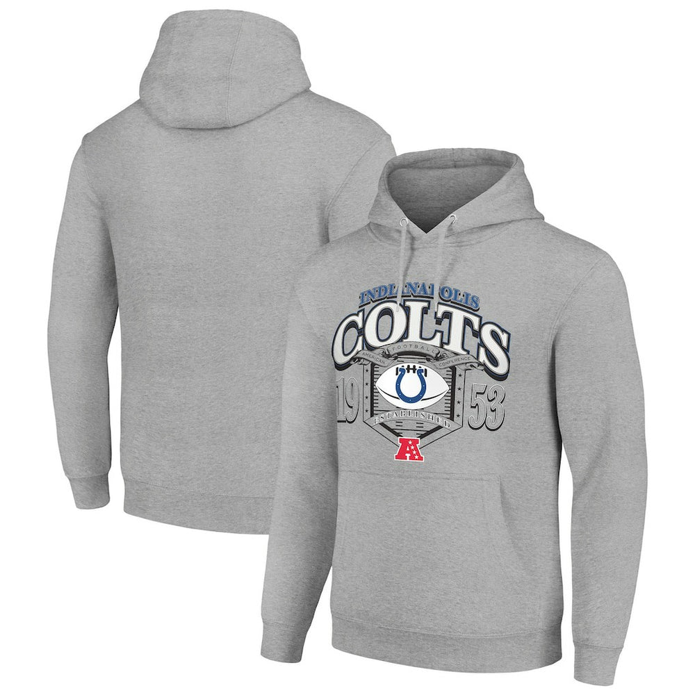 Indianapolis Colts Starter 80s Retro Pullover Hoodie - Heather Gray cheap
