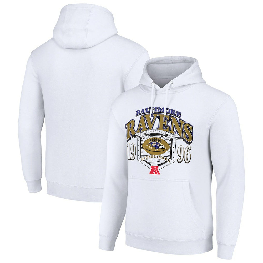Baltimore Ravens Starter 80s Retro Pullover Hoodie - White for sale