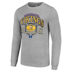 Minnesota Vikings Starter Retro Long Sleeve Graphic T-Shirt - Heather Gray outlet