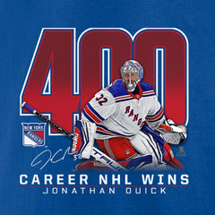 Jonathan Quick New York Rangers 400 Career Wins T-Shirt - Blue T-shirts