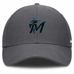 Miami Marlins Club Performance Adjustable Hat Gray