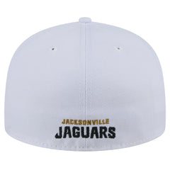 Jacksonville Jaguars New Era Throwback Crawl Omaha 59FIFTY Fitted Hat - White on sale