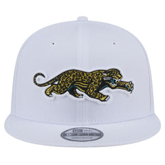Jacksonville Jaguars New Era Throwback Crawl Standard 9FIFTY Snapback Hat - White sale