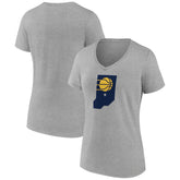 Indiana Pacers Women's Alternate Logo V-Neck T-Shirt - Gray cheap