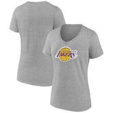 Los Angeles Lakers Women's Alternate Logo V-Neck T-Shirt - Gray outlet