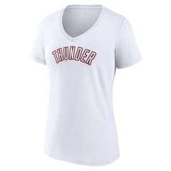 Oklahoma City Thunder Women's Alternate Logo V-Neck T-Shirt - White cheap