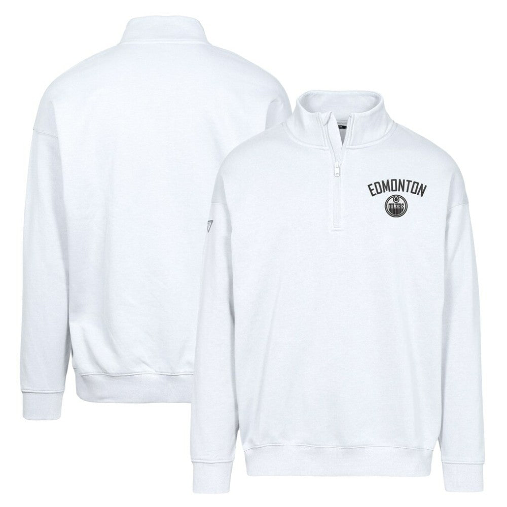 Edmonton Oilers Levelwear Murray City Capsule Quarter-Zip Sweatshirt - White Sweatshirts