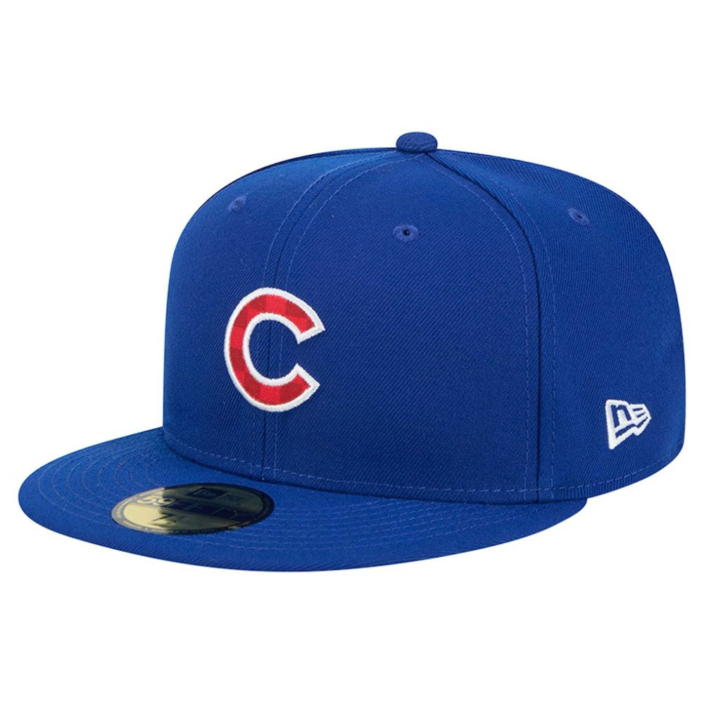 Chicago Cubs Checkered Undervisor 59FIFTY Fitted Hat Royal