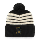 Boston Bruins '47 Old Time Hockey Barn Cuffed Knit Hat with Pom - Black Hats