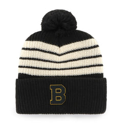 Boston Bruins '47 Old Time Hockey Barn Cuffed Knit Hat with Pom - Black Hats