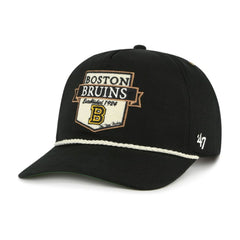 Boston Bruins '47 Old Time Hockey Rafter Sure Shot Hitch Adjustable Hat - Black Hats