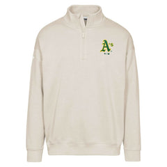 Athletics Levelwear Murray Core Logo Quarter-Zip Pullover Top Khaki