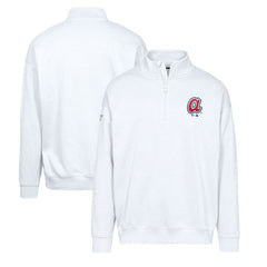 Atlanta Braves Levelwear Murray Core Logo Quarter-Zip Pullover Top White