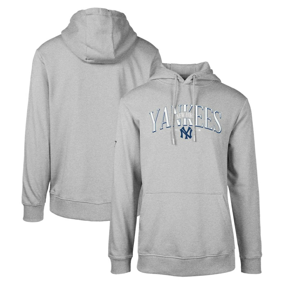 New York Yankees Levelwear Cooperstown Collection Podium Retro Spellout Pullover Hoodie Gray