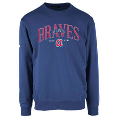Atlanta Braves Levelwear Zane Cooperstown Collection Retro Spellout Pullover Sweatshirt Royal