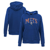 New York Mets Levelwear Women's Adorn Cooperstown Collection Retro Spellout Pullover Hoodie Royal