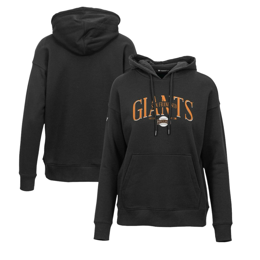 San Francisco Giants Levelwear Women's Adorn Cooperstown Collection Retro Spellout Pullover Hoodie Black