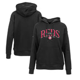 Cincinnati Reds Levelwear Women's Adorn Cooperstown Collection Retro Spellout Pullover Hoodie Black
